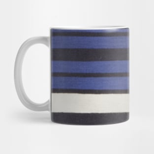 Blue Black White Striping Mug